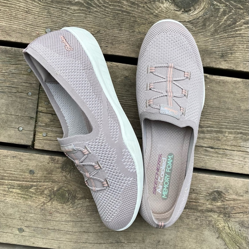 SKECHERS Shoes Slip On Taupe Pink AIR COOLED MEMORY FOAM Size 11